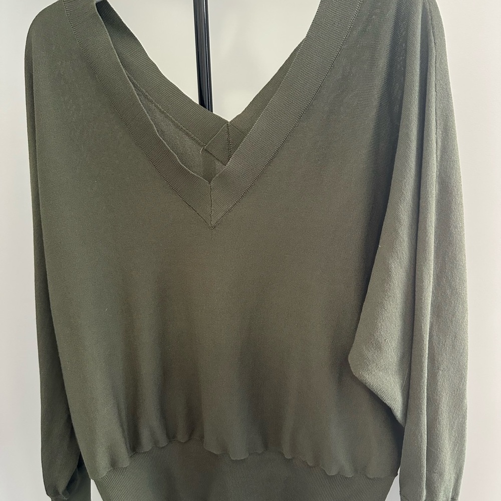 INC International Concepts Green Relaxed Boxy Blouse
